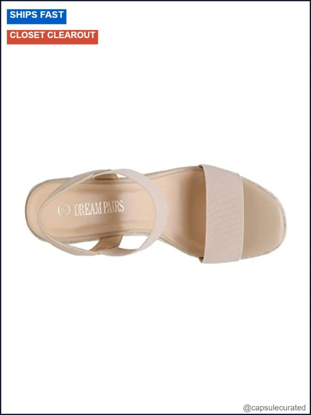 Espadrille Wedge Platform Sandals with Elastic Ankle Straps, PU Insole, Slip